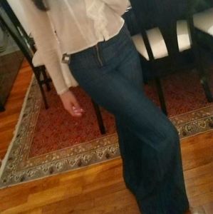 Double Zipper Denim Bell Bottoms